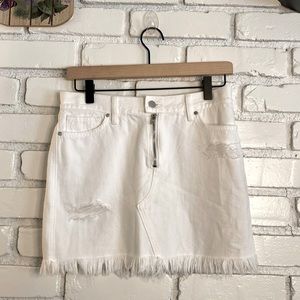 Sanctuary Denim white denim skirt ripped cute